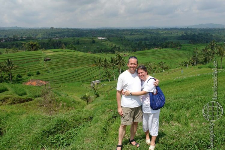 Bild: Christine Schirk und FRank Seidel bei den Reisterrassen in Zentralbali - Reiseblog von Frank Seidel